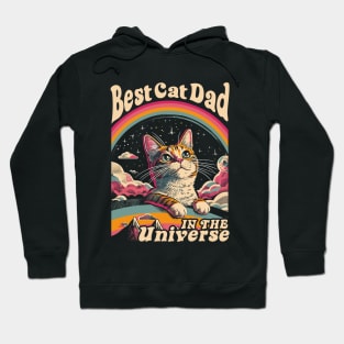 Best Cat Dad In The Universe 60s 70s Hippie Aesthetic Hoodie